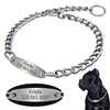 Pet Dog Chain Choke Collar Pets Training Engraved ID Slip Collars Choker For Medium