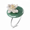 Wholesale Lotus Whispers Silver Natural jade ring