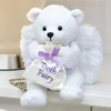 Adorable White Teddy Bear Plush Toys With Wings Custom Cute Stuffed Soft Plush Tooth Fairy Teddy Bear
