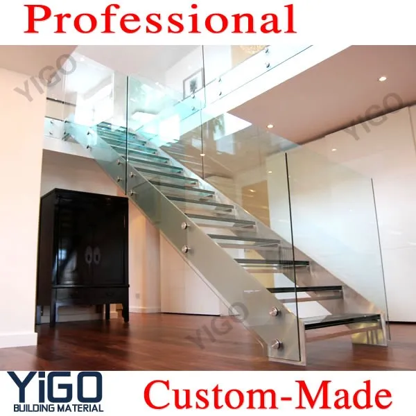 Custom Black Baking Single Stringer Staircase Single Stringer Stair Stair Foshan Yigo Hardware Limited