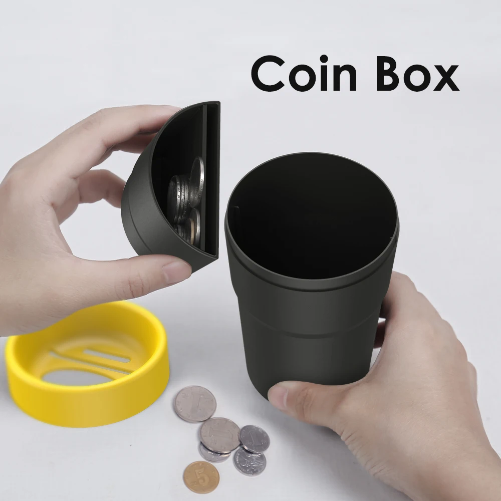 clear plastic garbage can