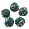 Indonesia Flower Enamel Ethnic Metal Beads For Making Beaded Bracelet 1300734