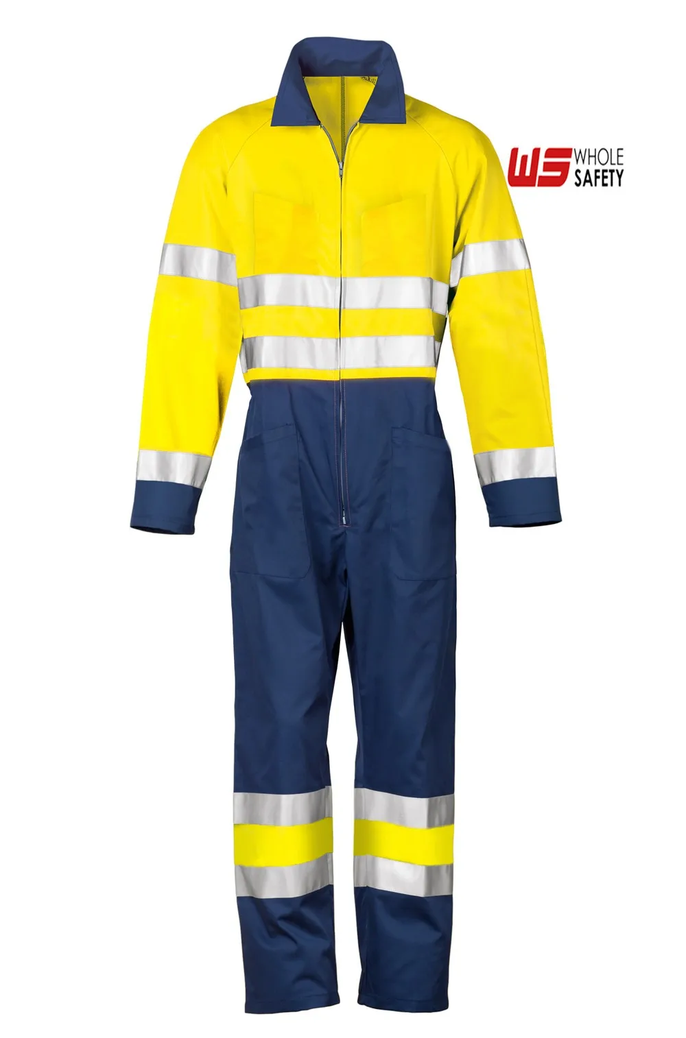 Hi Viz Ignifuge Haute Visibilité Combinaison Overalls jaune orange bleu marineS-3