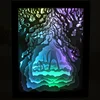 2018 hot sell 3D shadow led light paper cutting crafts with frame art frame
