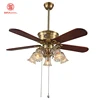 Zhongshan factory 52 inch wooden pull chain reversible vintage ceiling fan