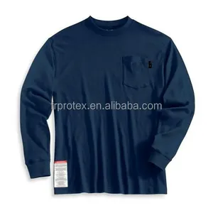 FR Cotton Long Sleeve T Shirt Work Wear Uniform Protective Clothing FR Cotton Long Sleeve T Shirt Work Wear Uniform Protective Clothing
