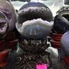 Wholesale Natural Smiling Crystal Geode Sphere Grey Agate Geode For Sale