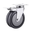 3" 4" 5" Top Plate Total Brake Ball bearing Dual Wheel TPR Casters With Plastic Thread Guard