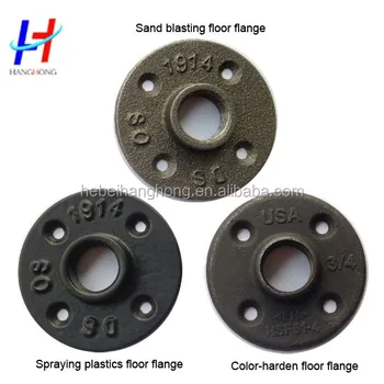 3/4 "negro De Tubo De Hierro Fundido Piso Brida - Buy Brida De Piso De