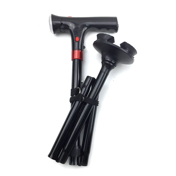 Portable Advanced Sos Alarm Foldable Stick Cane Compact Walking Aid For