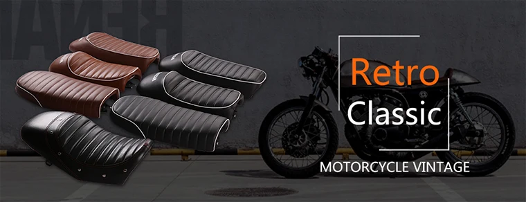 Black Motorcycle Comfortable Modified Universal Retro Cushion Seat For Honda Yamaha CB CL AX100 CG125 