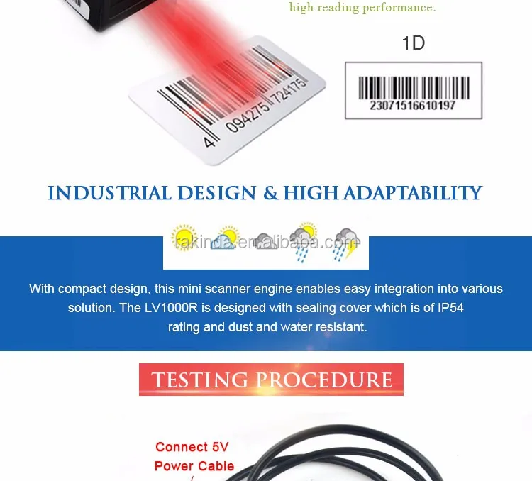 Programmable Barcode Scanner Module Read 1d Bar Code With Free Sdk /api