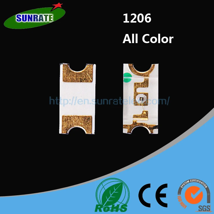 50pcs/lot 1206 SMD LED Highlight Ultra Bright Ice Blue Color LED Light Diode Emitting Diodes DIY