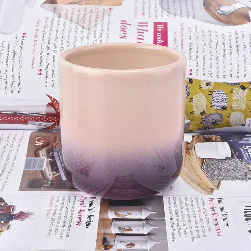 Empty Cylinder Gradient Votive Candle Vessel Ceramic Candle Holder wedding centerpiece Wholesale