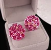 Hot sell new Korean fashion flower ear studs rose ear buttons exaggerated large earrings accessories for women