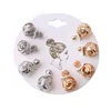 Fashion 4 Pairs Hollow out Double Side Round Ball Stud Earrings For Women