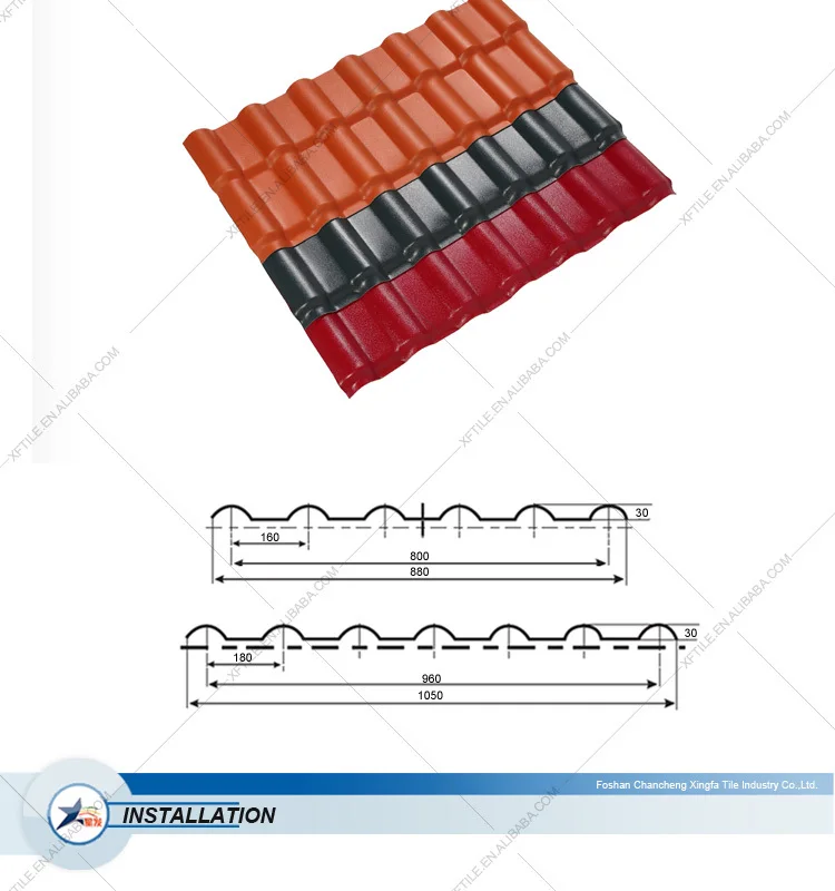 Colorful German synthetic resin roofing tile