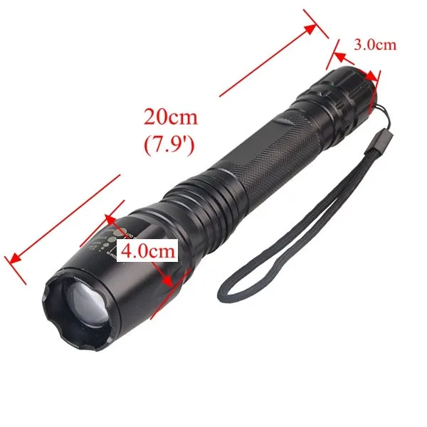 High Power 1800 Lumen Zoomable XM-L T6 LED Torch Zoom Lamp Flashlight