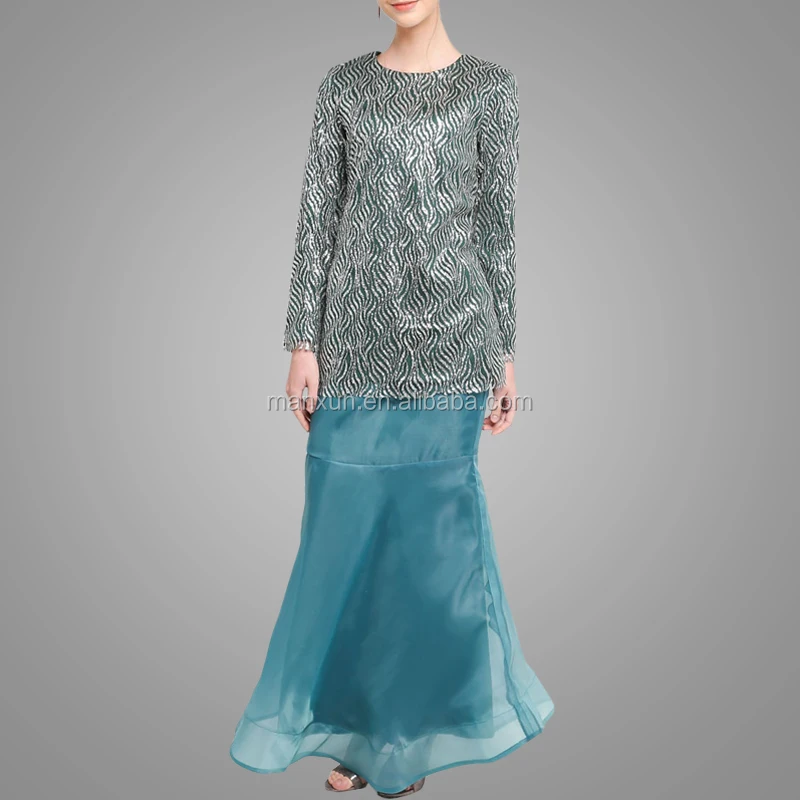 Stylish Model Baju  Kurung  Malaysia  Sequin Suit Abaya For 