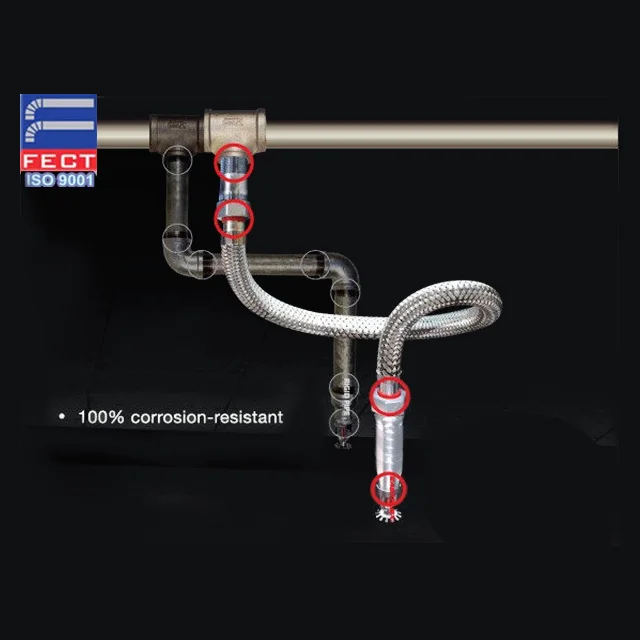 Ul Stainless Steel 304 Braided & Unbraided Metal Fire Sprinkler