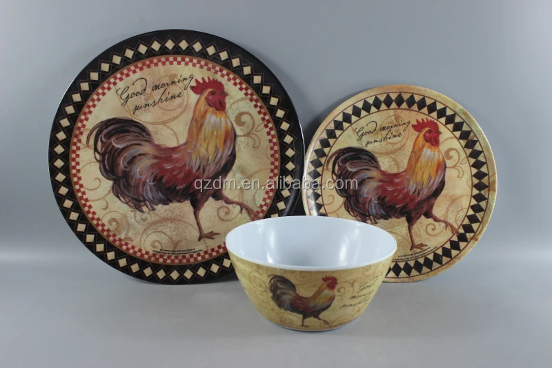 melamine dinner ware sets cock printing