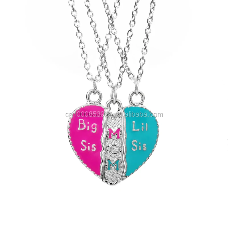 mother daughter broken heart necklace