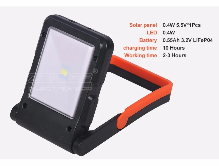 3W Rechargeable integrated solar powered bed led reading lamp