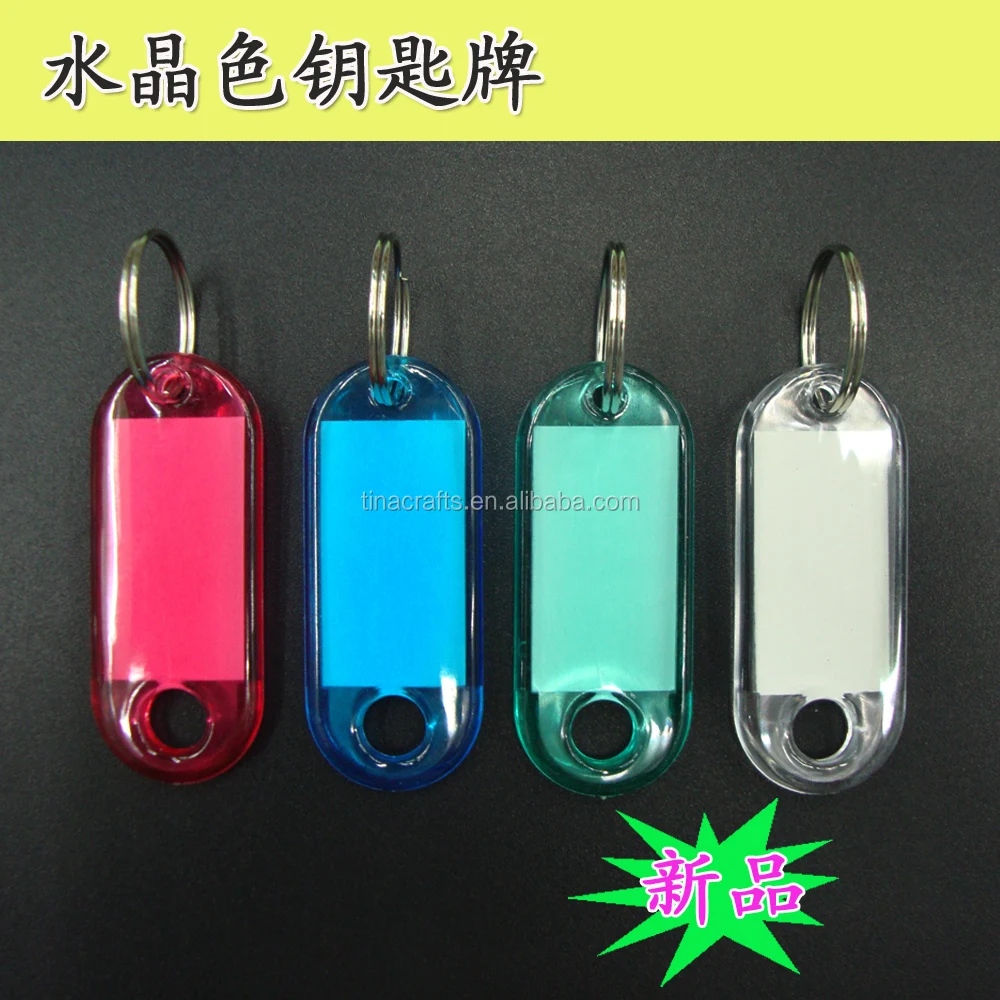 Id Label Name Tags Plastic Keychain With Split Ring For Baggage Key