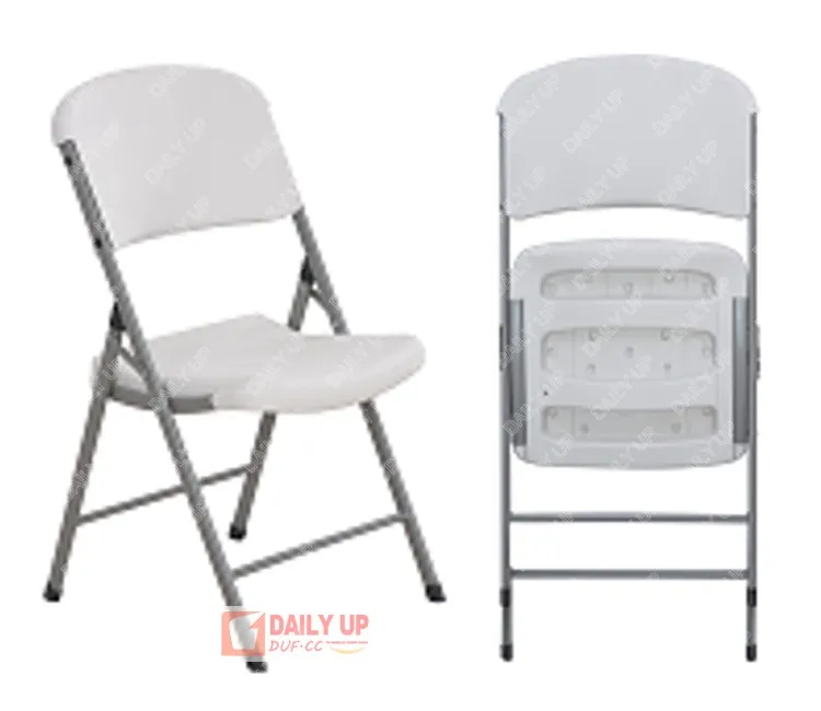 Cheap Offwhite Plastic Folding Chair for Camping Portable Garden Tables And Chair Plastic Steel Folding Table And Chair