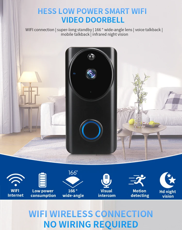 Holide Wireless 1080P Doorbell Camera with Night Vision Tuya APP