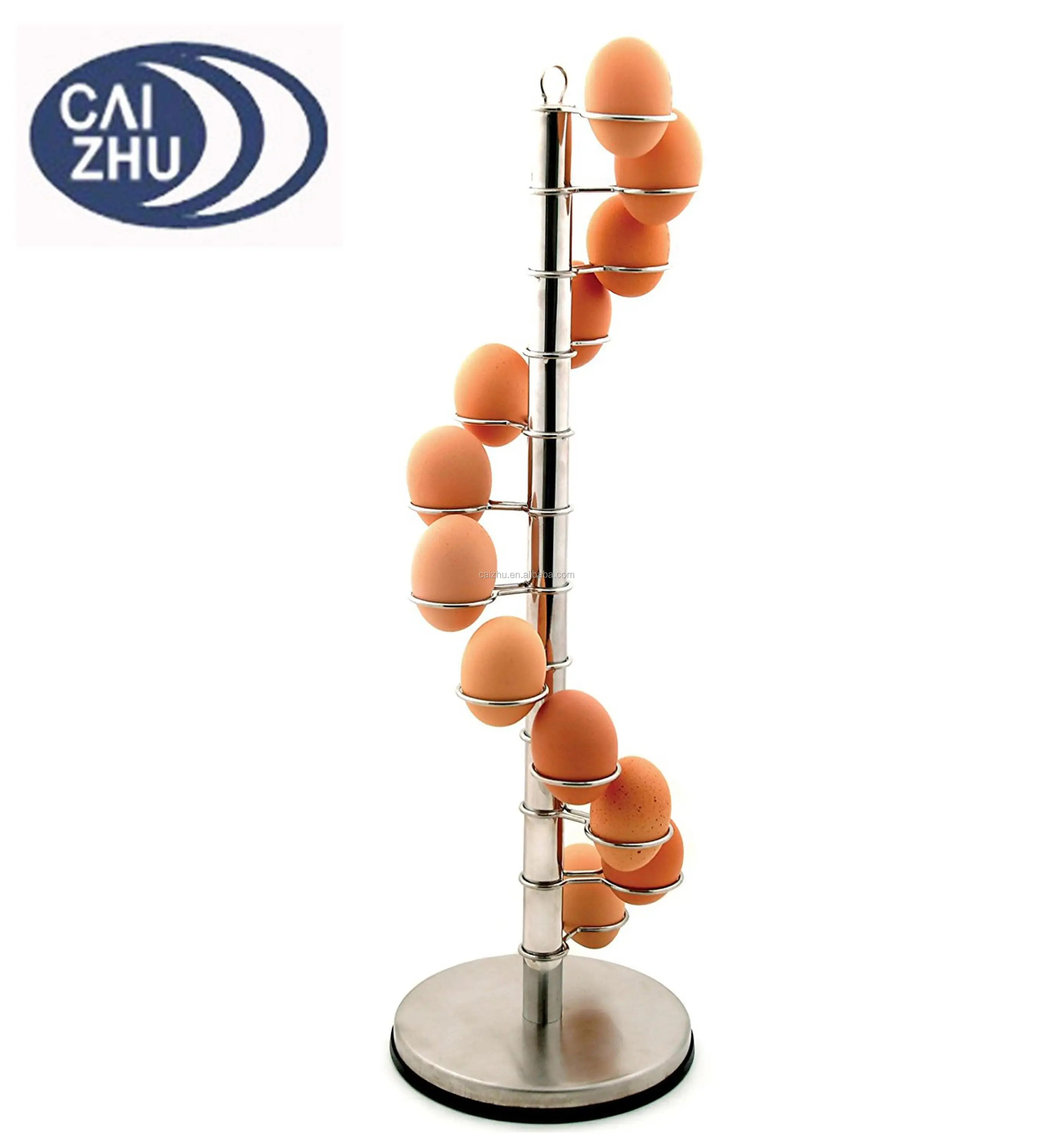 Large 12 Cups Spiral Egg Holder Spiral Egg Tower Stainless Steel Egg Holder View Spiral Egg Holder Caizhu Product Details From Guangzhou Caizhu Hardware Handicraft Article Factory On Alibaba Com