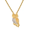 2019 new design 18K Gold Plated stainless steel necklace The owl Pendant Necklace unisex style