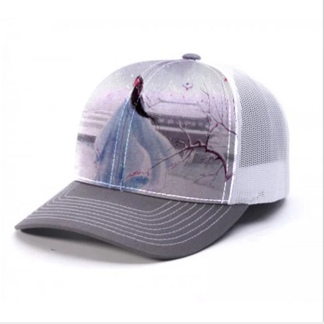 Custom Sublimation Printing 6 Panel Flat Brim Trucker Cap Hat Wholesale Custom mesh back rope bill snapback cap with embroidery patch