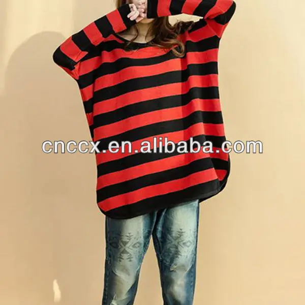 red and black striped sweater