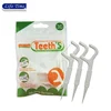40pcs dental floss picks in plastic square box manufacturer