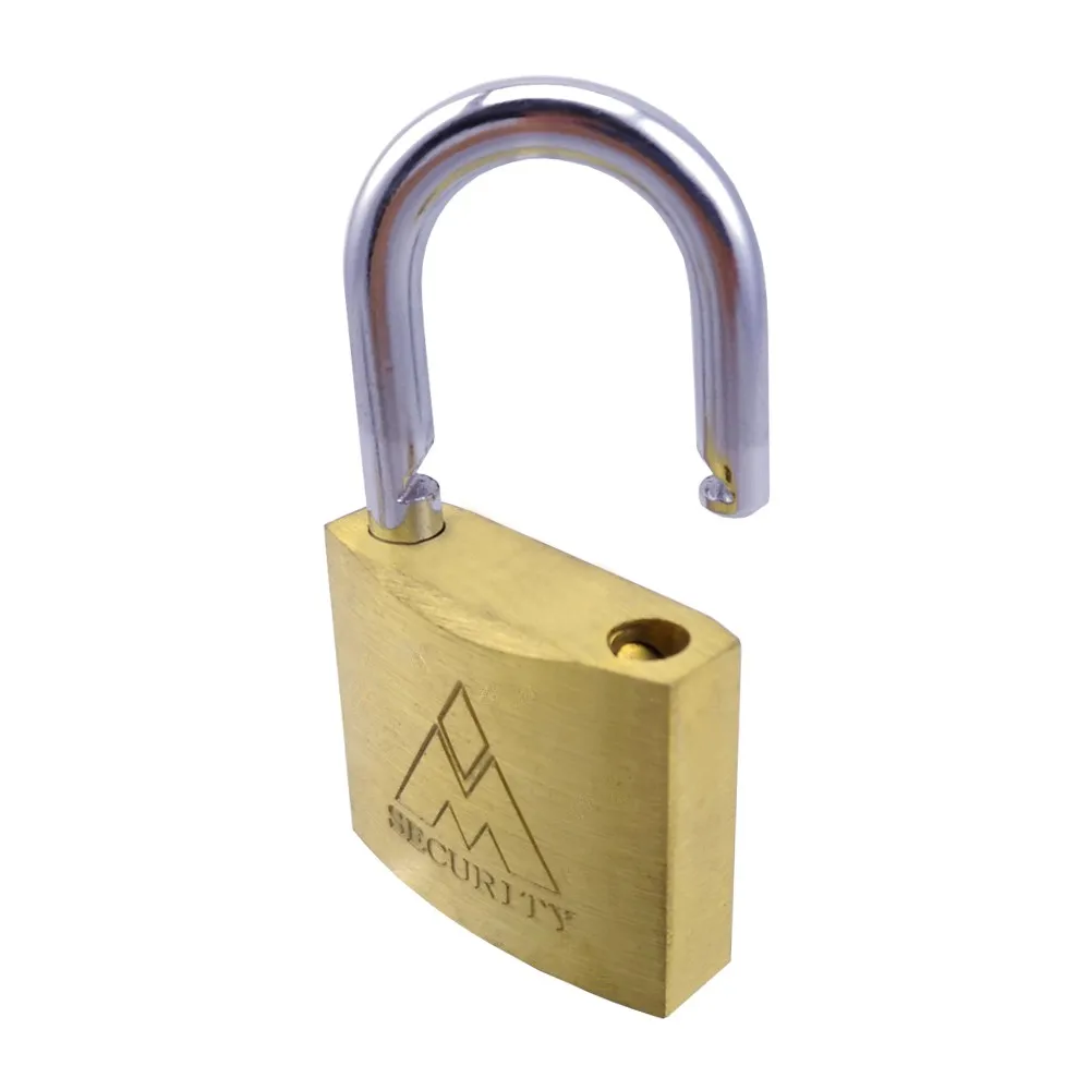 60mm Middle Type Golden Brass Security Padlock Solid Brass Locks With