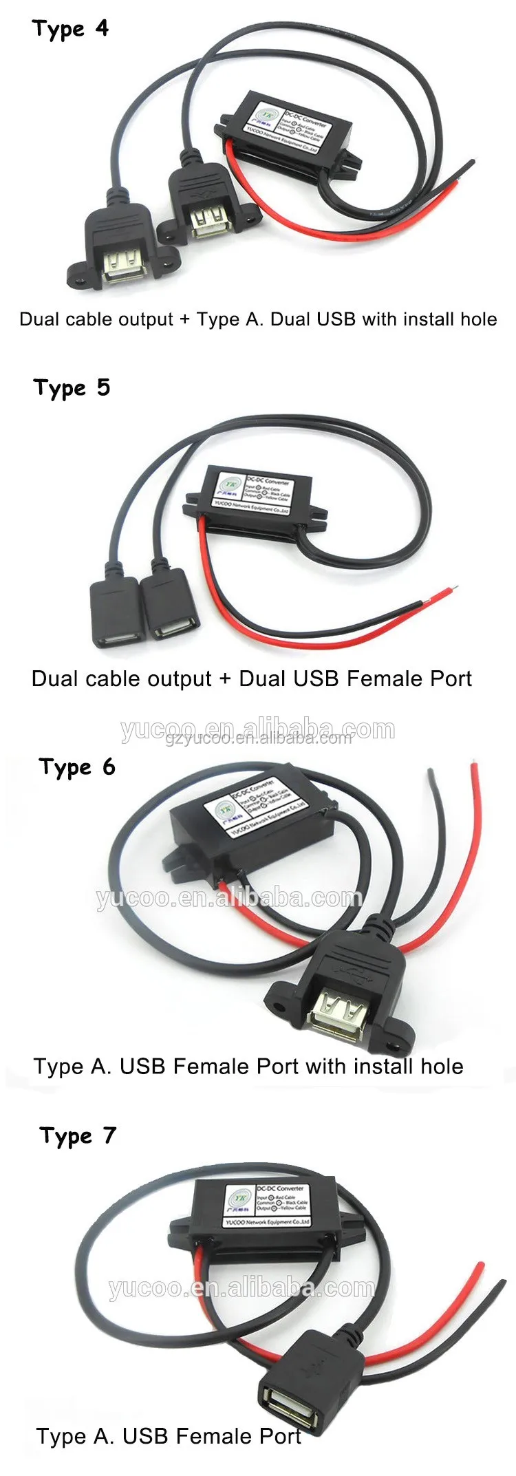 Type A.usb Female Port 12/24v To 5v 15w Dc Dc Step Down Converter Buy