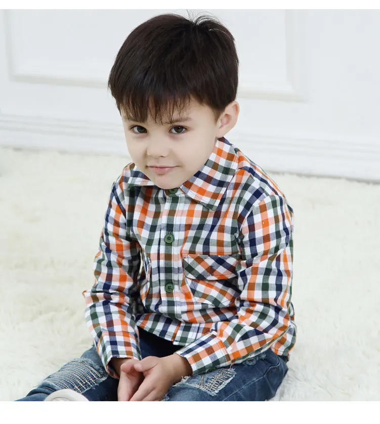 New Classic Plaid children brand blouse Fashion The Prince Kids Baby Boys Tops Dance Party Classic Plaid Long Sleeve Shirt