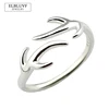 ELBLUVF 925 Sterling Silver Deer Adjustable Knuckle Antler Ring 1.4g