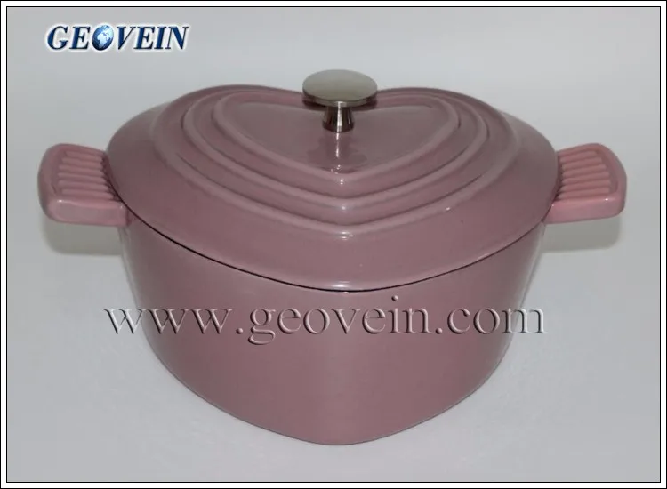 Enamel Cast Iron Casserole Cooking Pot In Heart Shape Buy Heart Shape