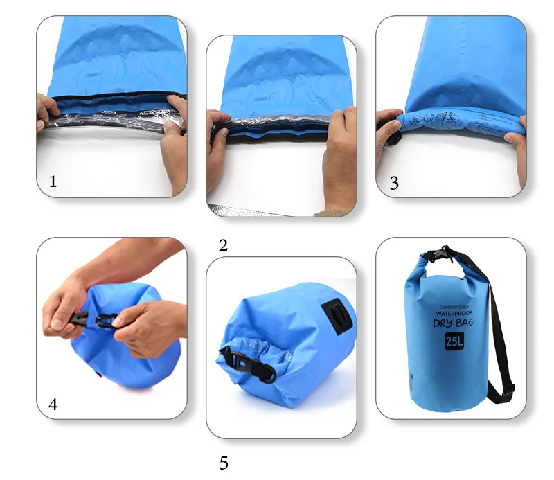 10L Roll Top Pvc Dry Bag Waterproof Backpack For Hiking Camping Drifting