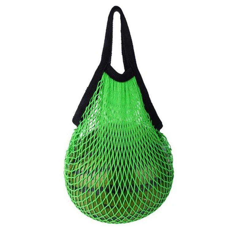 Washable Fruit Carrying Handle Tote Cotton Net Bags For Shopping