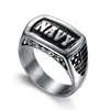 Punk wind US Navy Titanium Steel Rings for men