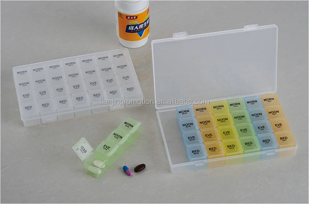 2015 Leather 2 Week Pill Box/30 Day Pill Box And Stainless Steel Pill