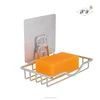 Practical Stainless Steel Non-trace Silicone Soap Dish Holder Wall Mount Toilet Bath Soap Storage Basket Shower Caddy Hook