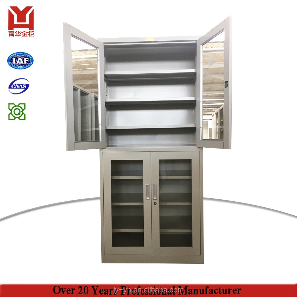 Steel Display Cabinet Metal Almirah Godrej Glass Door File Cabinet