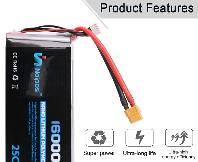 Rc lipo battery 10000/16000/22000mah 25c 14.8v 3s 4s 5s 6s li-poymer battery pack