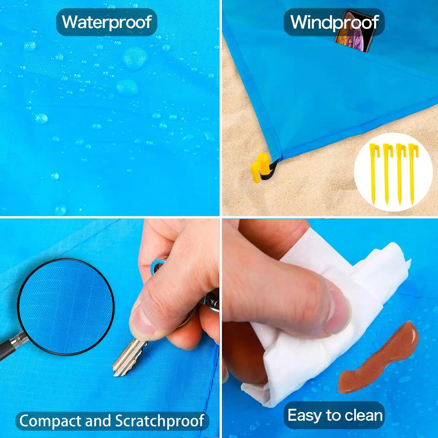 Printed Padded Recycled Waterproof Custom Picnic Blanket Folding Picnic