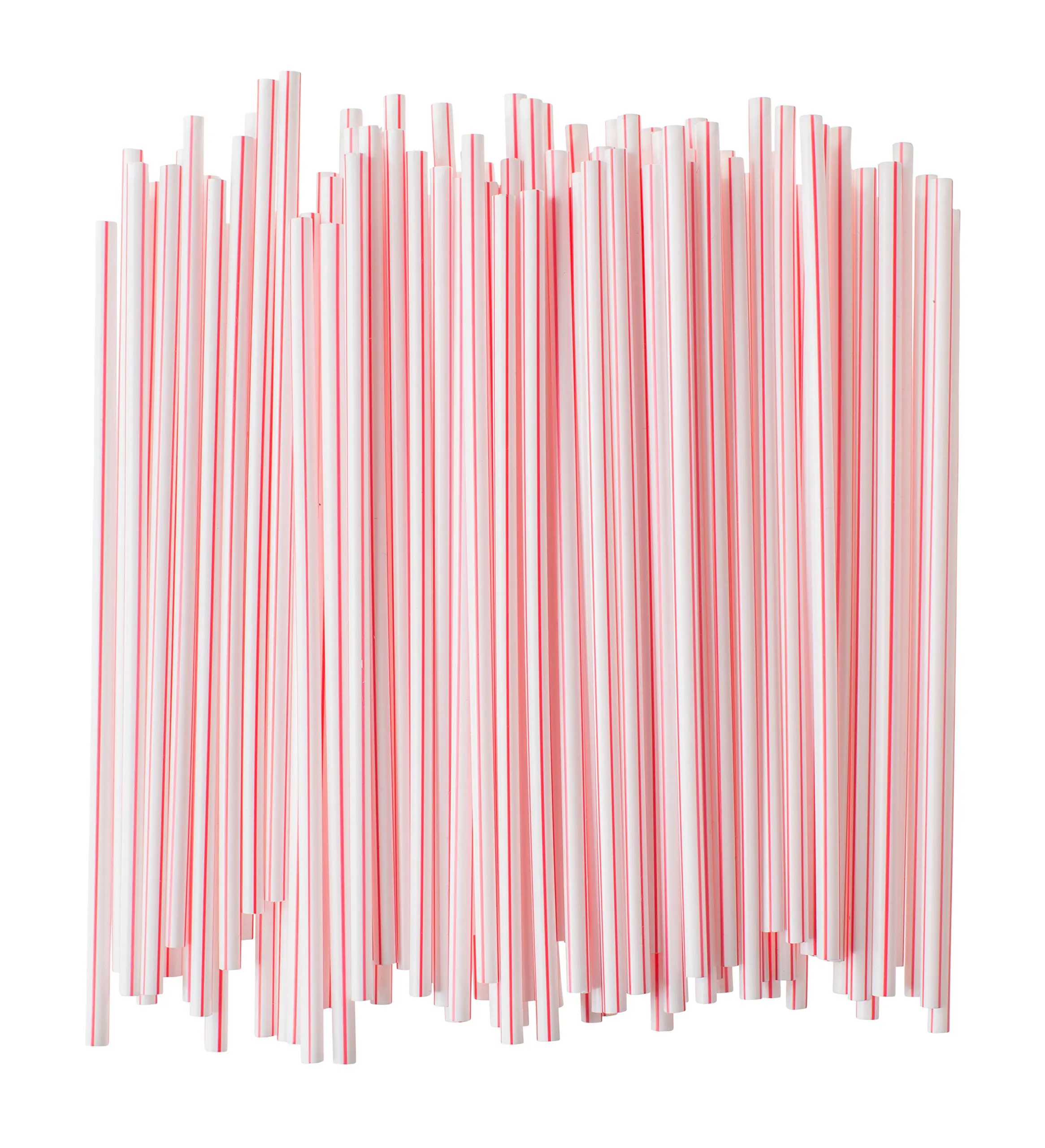 Crystalware Plastic Small Straws, Stirrers, Milk Straws, Red and White Straws, Individually Wrapped, Foodsafe PP Plastic, Small Diameter, 5 3/4 Inches Long, 500/box