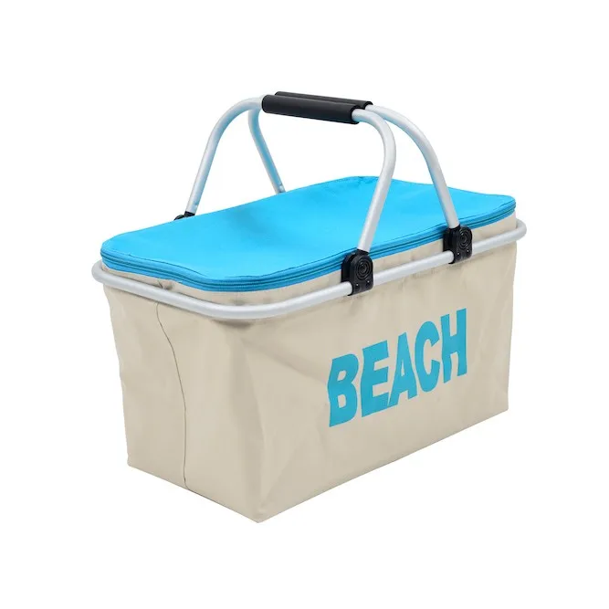 Handmade Natural Fabric Beach Picnic Basket Set For 2 Person - Buy ...